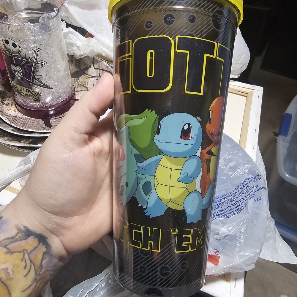 Pokemon Black and Yellow Tumbler with Characters